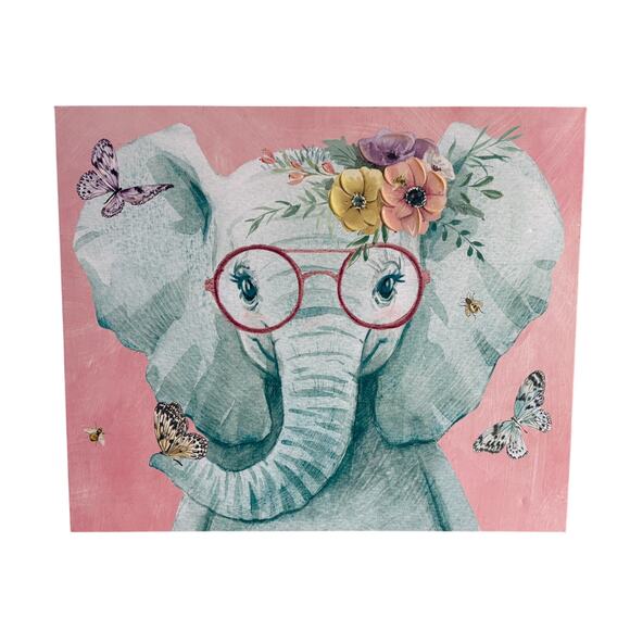 Hobby Lobby Elephant Canvas Wall Decor 24x24” - Picture 1 of 8